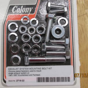 Harley Knuckle,Panhead Chrome Exhaust Mounting Bolt Kit..1941-57