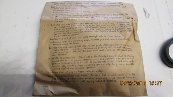 Harley Knuckle,Pan,45 Flathead Circuit Breaker Wire**NOS** 1936-60.P/N 32689-30B or Old # 1613-30 - Image 7