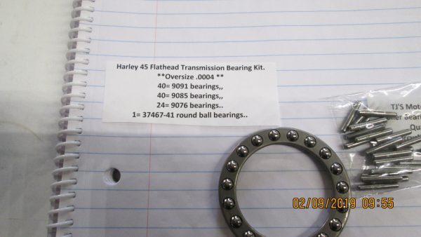 Harley 45 Flathead,WL,WLC,WLA,G Complete Tranny Bearing Set. *OVERSIZE .0004* - Image 3