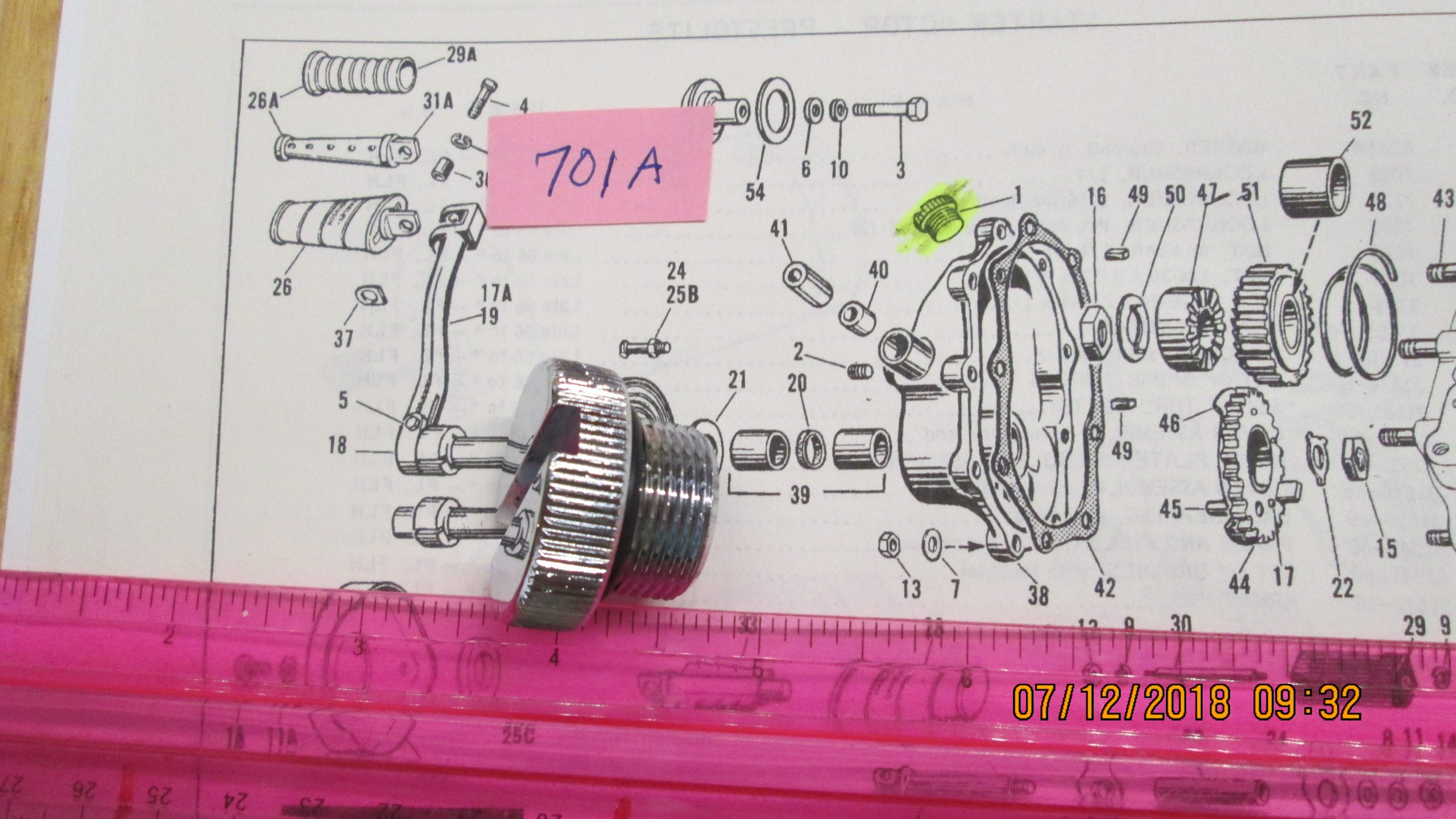 Harley Knuckle,Pan,Shovel,Chrome Slotted Transmission Fill Plug 1936-84 P/N 701A - Image 2