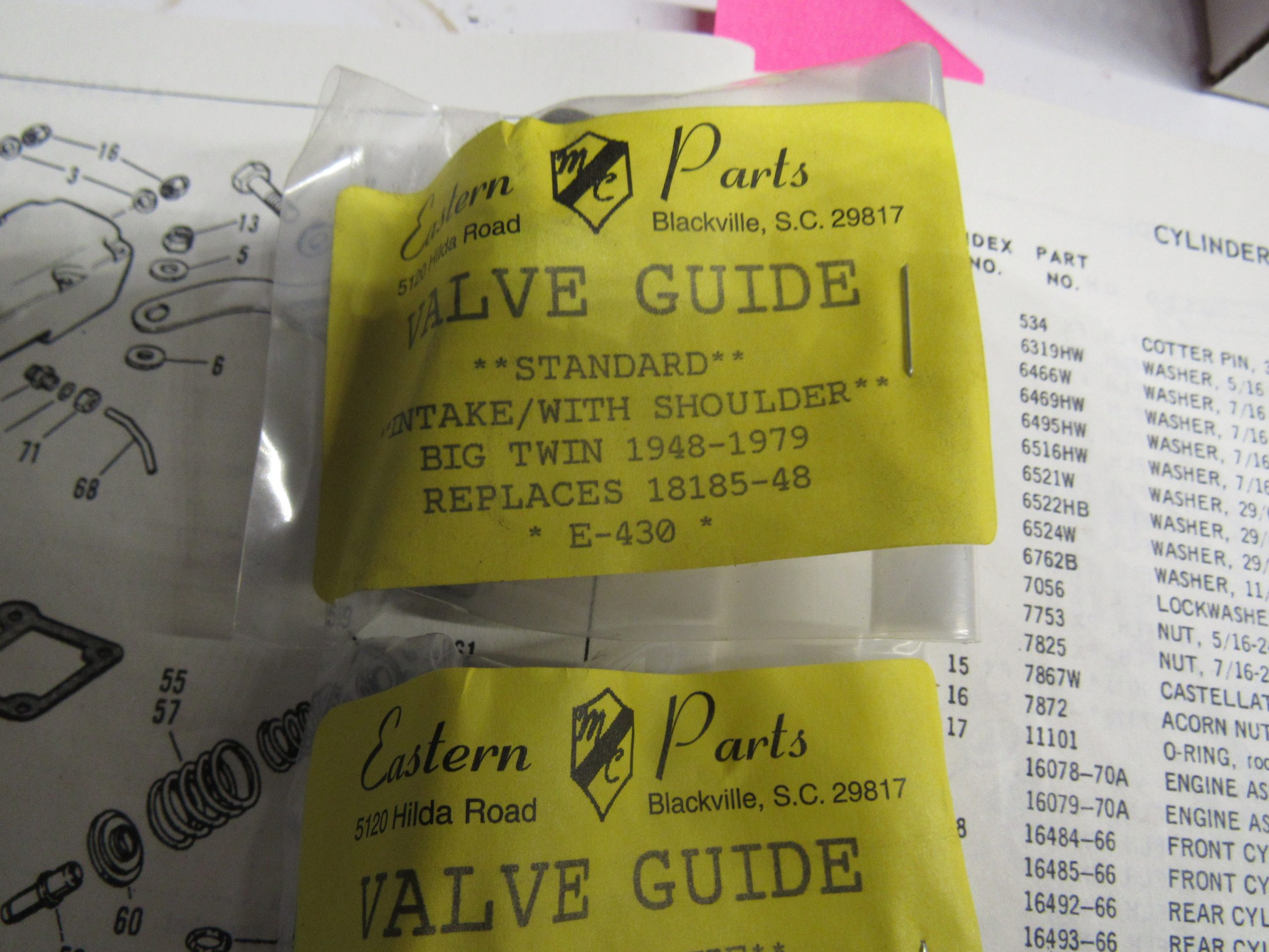 Harley Panhead,Shovelhead Intake Valve Guides..**CAST**  1948-78 - Image 4