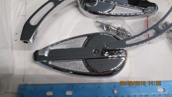 Universal Chrome Tear Drop Mirrors with Curve Stems - Image 2