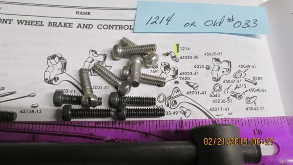 Harley Knuckle,Flathead,Pan,Parkerized or Cad 10-24 N.C X 3/4" Screw P/N 1214