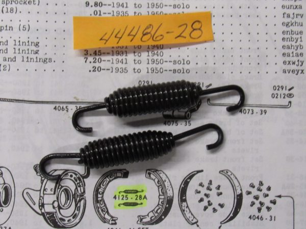 Harley 45 Flathead Solo Rear Brake Shoe Springs  1929-52  P/N 44486-28