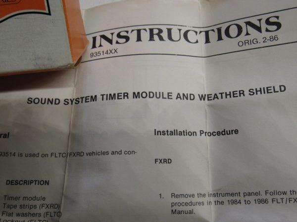 Genuine Harley?Sound System Timer Module & Weather Shield FLT FXRD 1984-86 - Image 3
