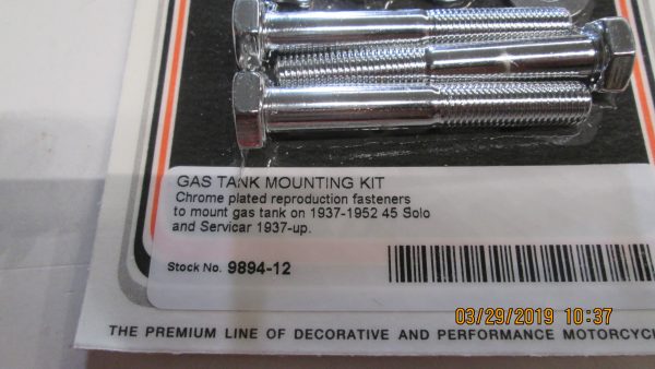 Harley 45 Flathead Solo and Servi-car Chrome Gas Tank Mounting Kit 1937-UP? - Image 3