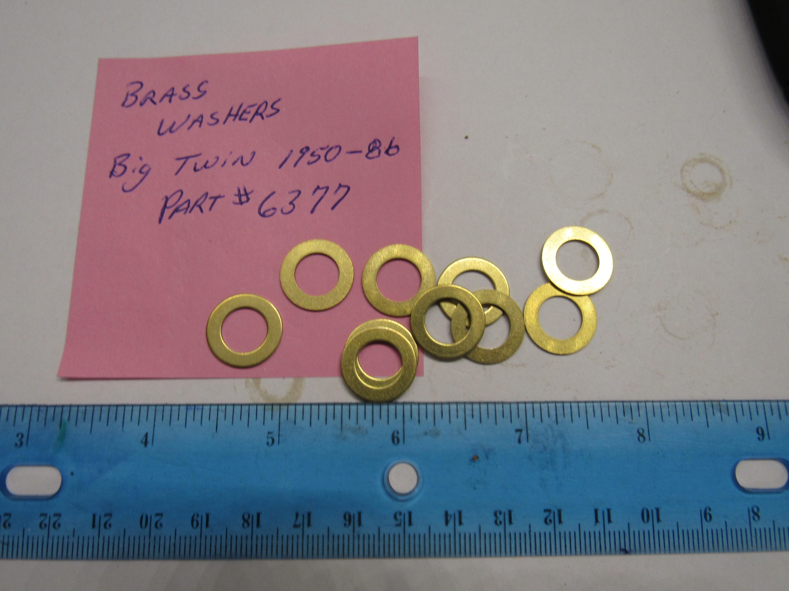 Harley Panhead,Shovelhead,Brass Oil Pump Plug Washers 1950-86 P/N 6377 - Image 2
