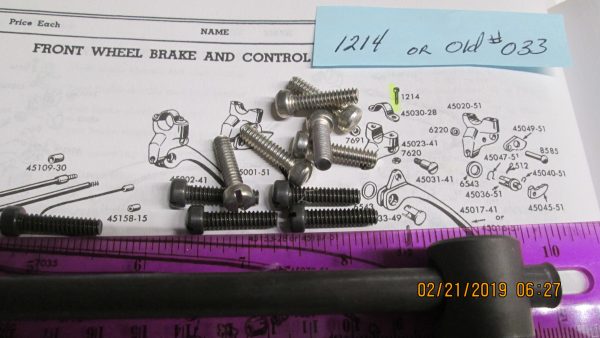 Harley Knuckle,Flathead,Pan,Parkerized or Cad 10-24 N.C X 3/4" Screw P/N 1214 - Image 2