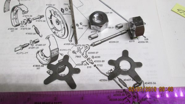 Harley Knucklehead,Panhead Chrome Brake Shaft Nut and Lock Kit 1936-57 - Image 2