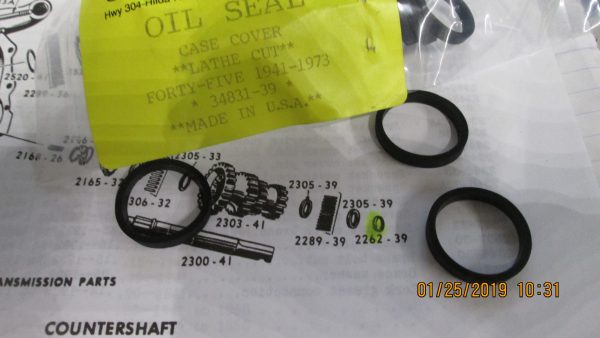 Harley 45 Flathead Solo & Servi-car Case Cover Oil Seal 1941-73 P/N 34831-39