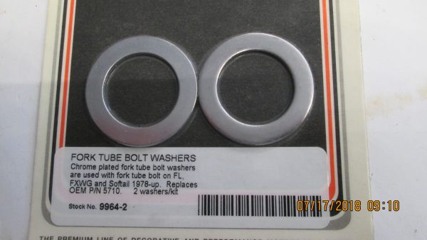 Harley Shovelhead,FXWG,Softail Fork Tube Bolt Washers*Chrome* 1978-UP? P/N 5710 - Image 3
