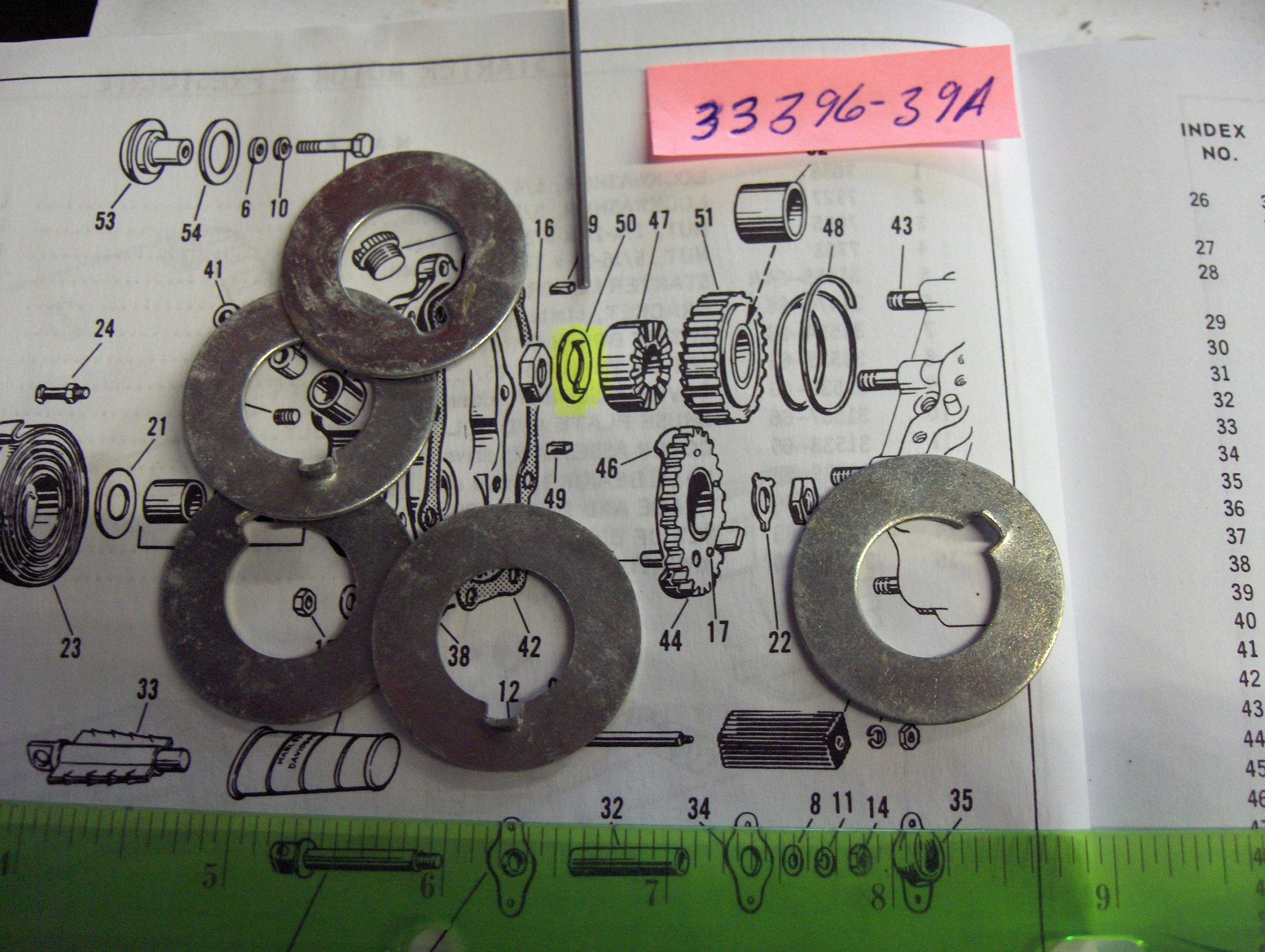 Harley Knucklehead,Panhead,Shovel Tranny Kick Starter Nut Lock Tab 1939-84 P/N 33396-39A