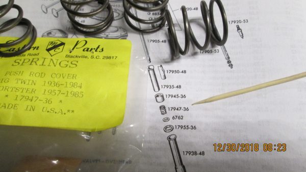 Harley,Knuckle,Pan,Shovel,Sportster Push Rod Cover Springs 1936-84 P/N 17947-36 - Image 3
