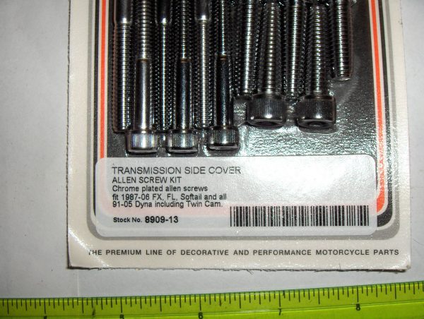 Harley FX,FL Softail Chrome Transmission Side Cover Allen Screw Kit. 1987-06 - Image 3