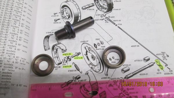 Harley Knuckle,Pan, Rear Backing Plate,Pivot Stud & Cups.1936-57 - Image 3