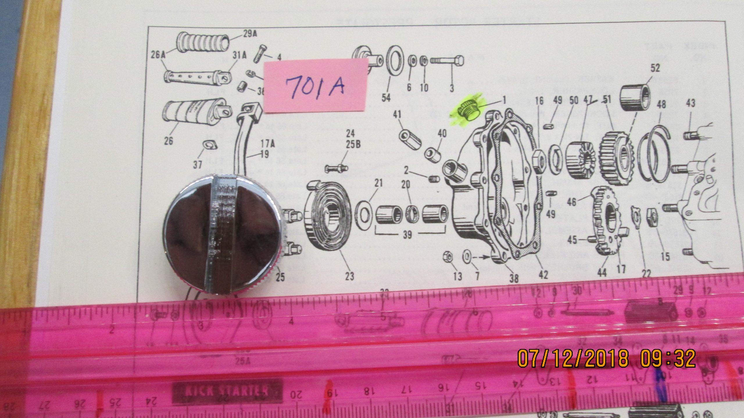 Harley Knuckle,Pan,Shovel,Chrome Slotted Transmission Fill Plug 1936-84 P/N 701A - Image 3
