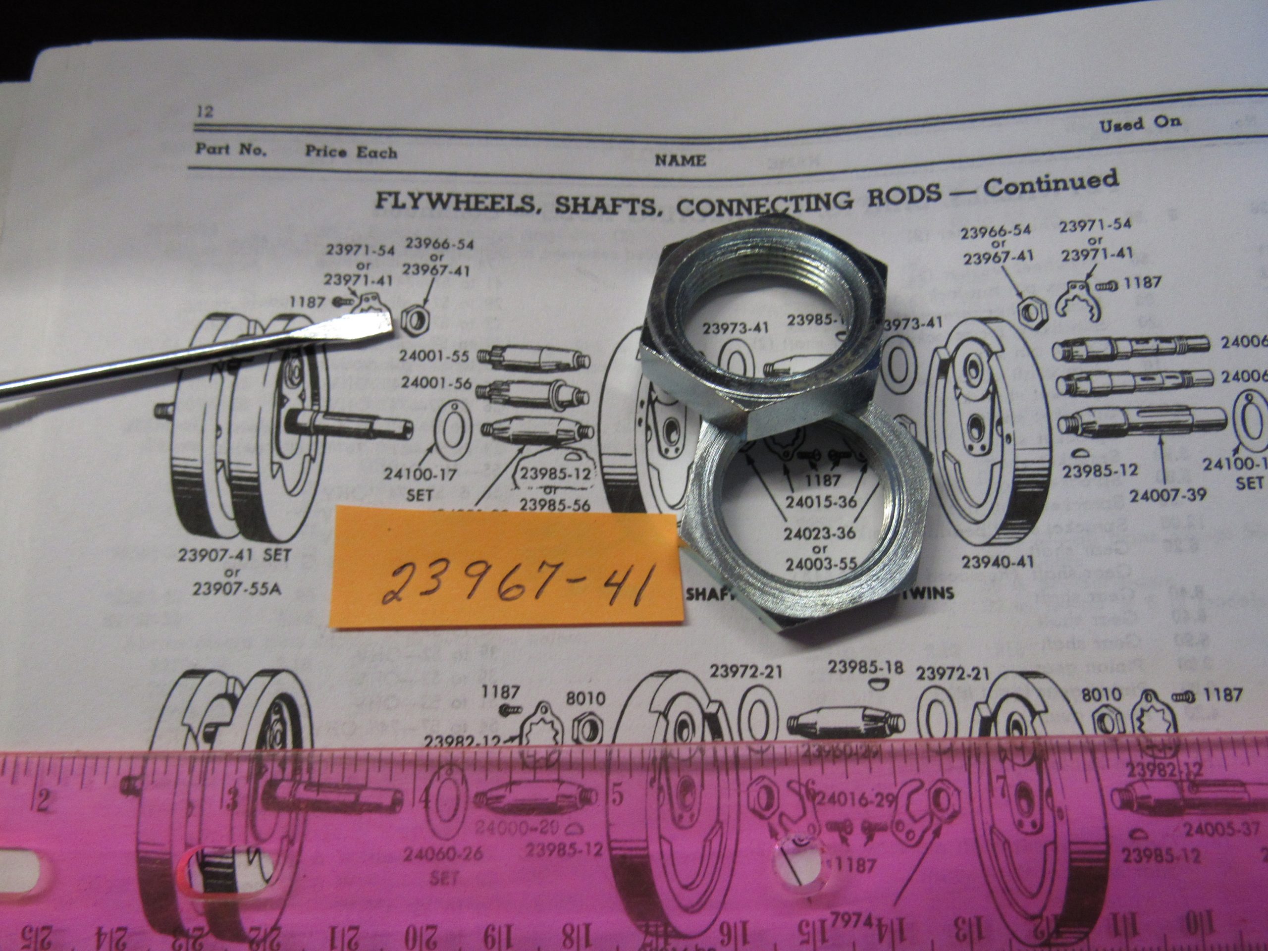 Harley Knucklehead,Panhead,Crank Pin Nuts 1941-53. P/N 23967-41 - Image 4