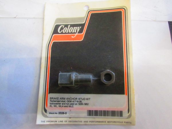 Harley 45 Flathead Solo Rear Brake Arm Anchor Stud Kit  1935-52. P/N 41716-35