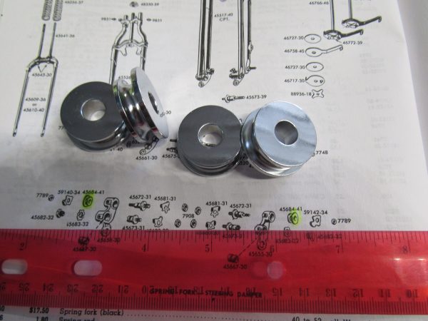 Harley Knucklehead,Panhead.WLC Springer Fork Rear Rocker Spacers (CHROME) 41-48 - Image 3
