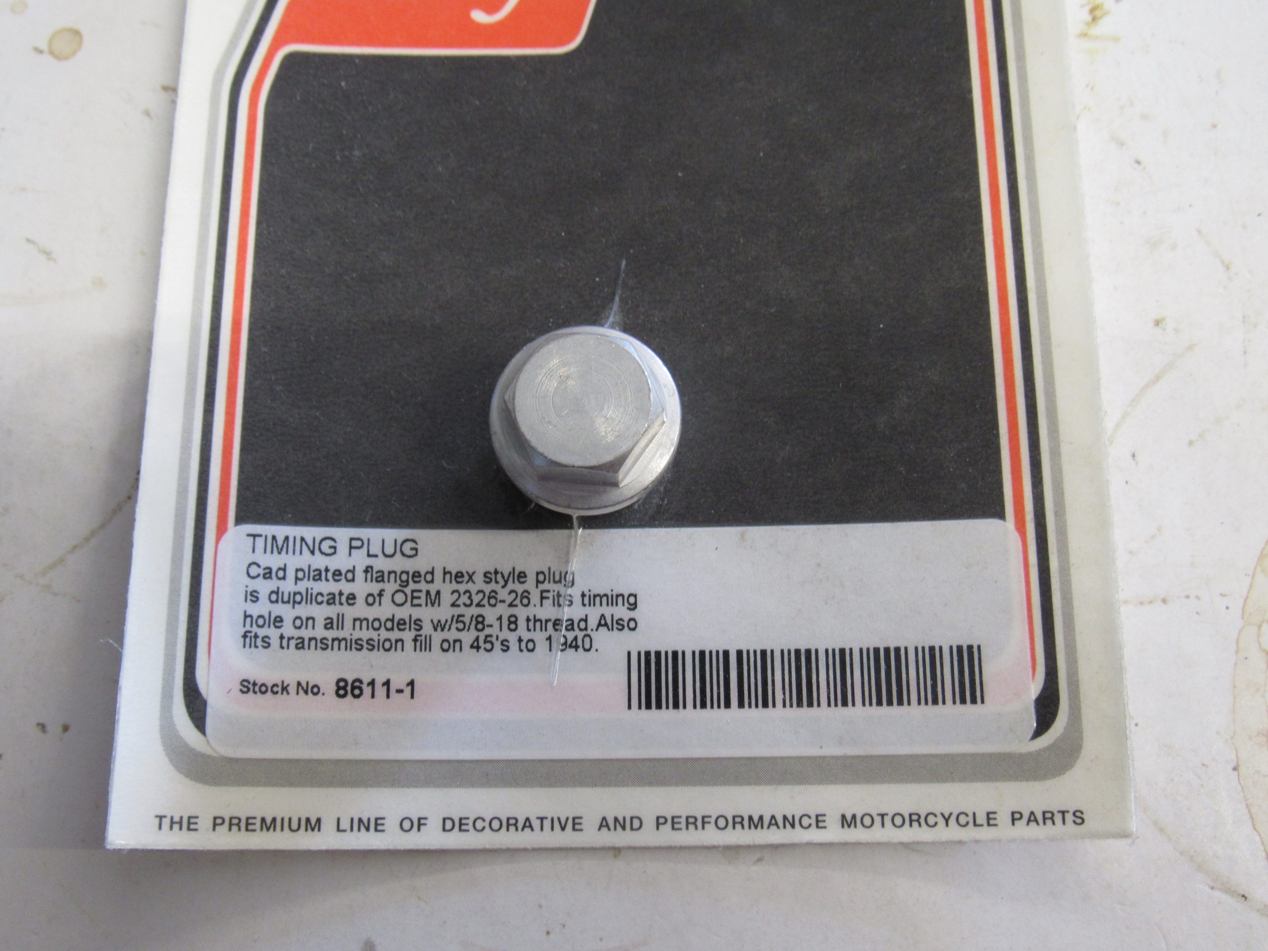 Harley J,JD,VL Knucklehead Timing Plug..1926-38 P/N 2326-26 - Image 3