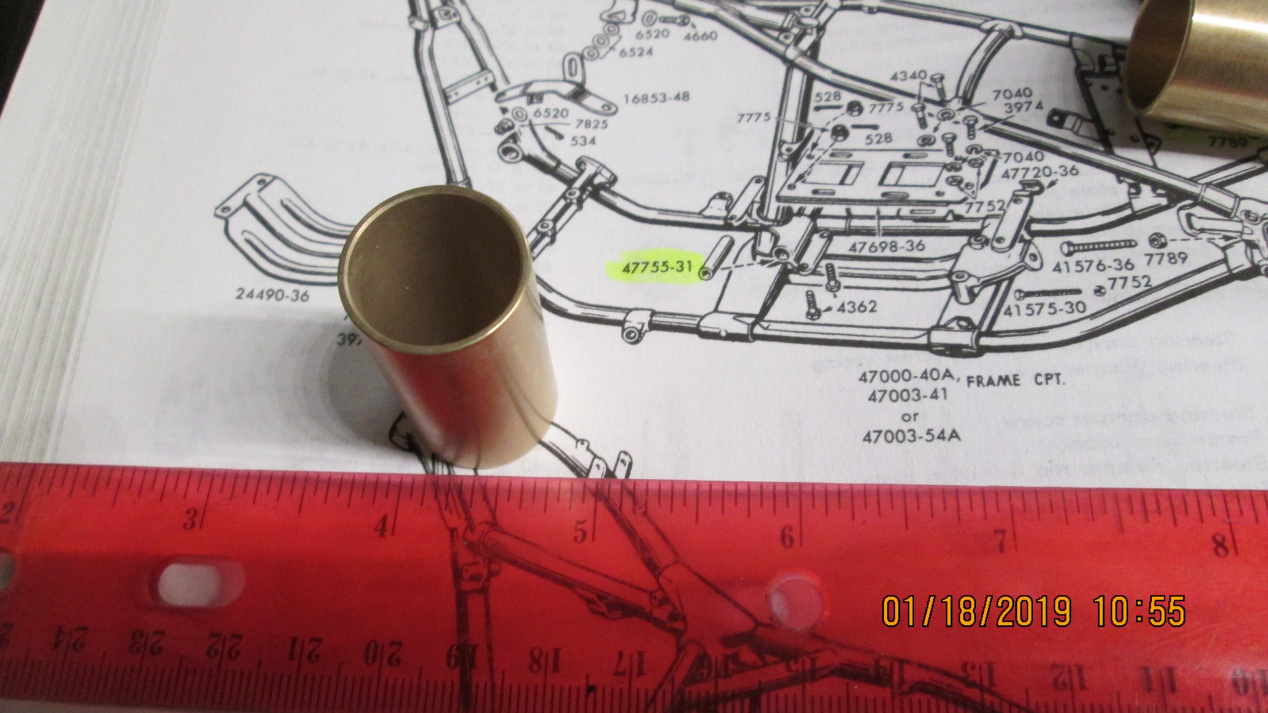 Harley Knucklehead,Panhead Brake Cross Over Shaft Bushings 1937-57 P/N 47755-31 - Image 2