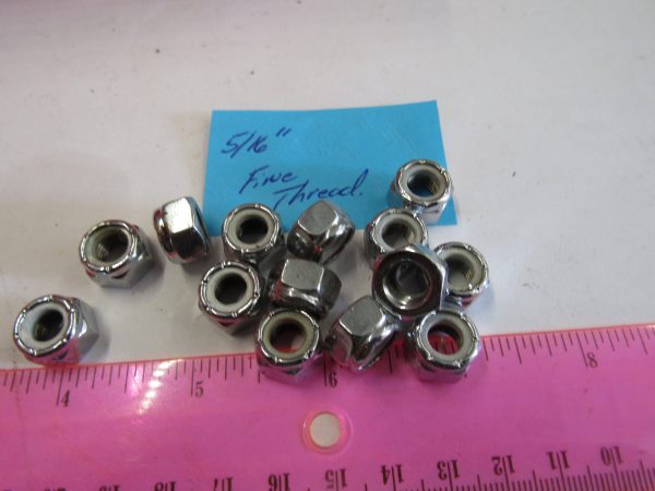 Chrome Fine Thread or Coarse Thread Nylon Lock Nuts.. 1/4",,5/16",,3/8" - Image 2