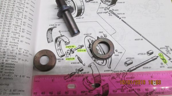 Harley Knuckle,Pan, Rear Backing Plate,Pivot Stud & Cups.1936-57 - Image 2