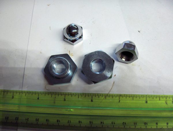 Harley,Knuckle,Pan,Flathead Springer Fork Rod Nut Kit. 1936-52. P/N 45647-30 & 45648-36