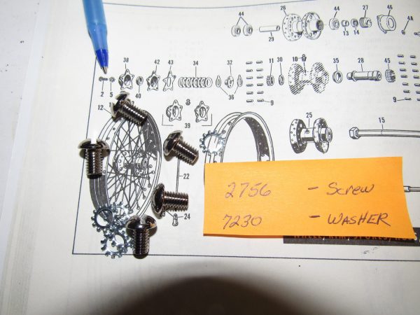 Harley,Knucklehead,Panhead,Flathead Star Hub Wheels Screw Kit..1936-66. **Chrome or Parkerized** - Image 2
