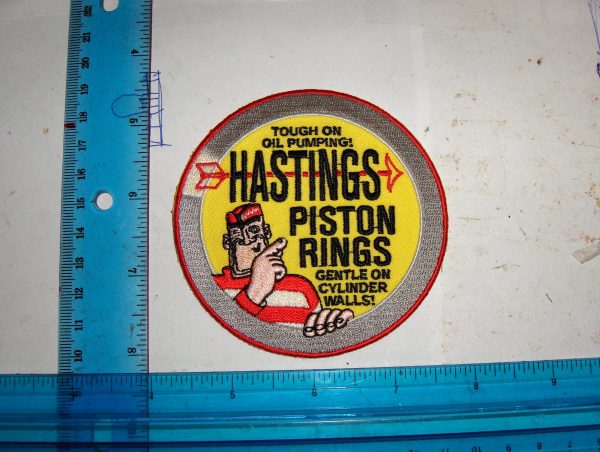 Harley,Indian, Vintage Style "Hasting Piston Rings" Motorcycle Jacket Patch