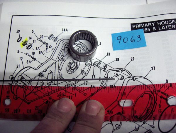 Harley,Shovelhead,Sportster Evolution Primary Cover Starter Shaft Bearing