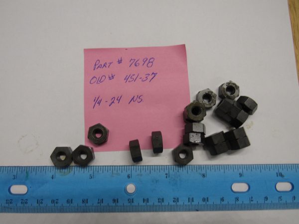 Parkerized Nut.1/4" X 24 N.S. X 1/4" X 1/2" Hexagon Nut.. Part # 7698 or Old Part # 451-37 - Image 2