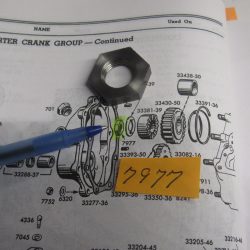 Harley Knucklehead,Panhead,Shovel Tranny Mainshaft Starter Clutch Nut.. 1941-84. P/N 7977
