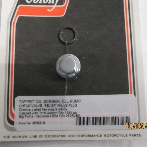 Harley Shovelhead,Evo Tappet Oil Screen Oil Pump Check Valve Plug *HEX HEAD*