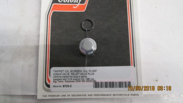 Harley Shovelhead,Evo Tappet Oil Screen Oil Pump Check Valve Plug *HEX HEAD*