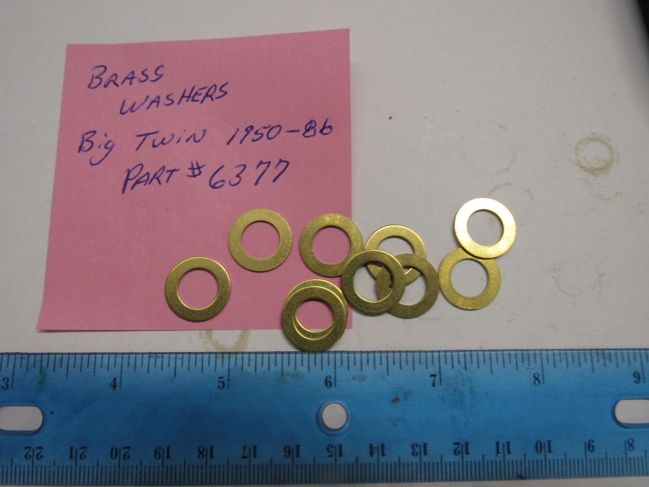 Harley Panhead,Shovelhead,Brass Oil Pump Plug Washers 1950-86 P/N 6377