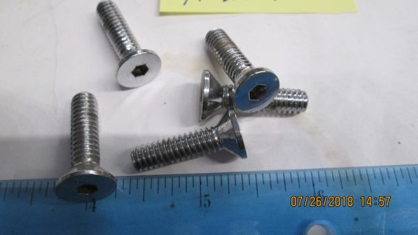 Chrome Plated Flathead Allen Screws 1/4-20 x 1"  *HARDWARE* - Image 2