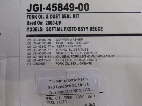 Harley Twin Cam Softail Front Fork Seal Kit 2000-up - Image 2