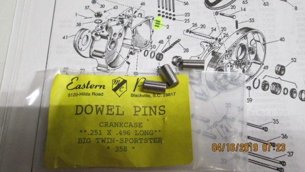 Harley Big Twin,Sportster Crankcase Dowel Pins  P/N 358