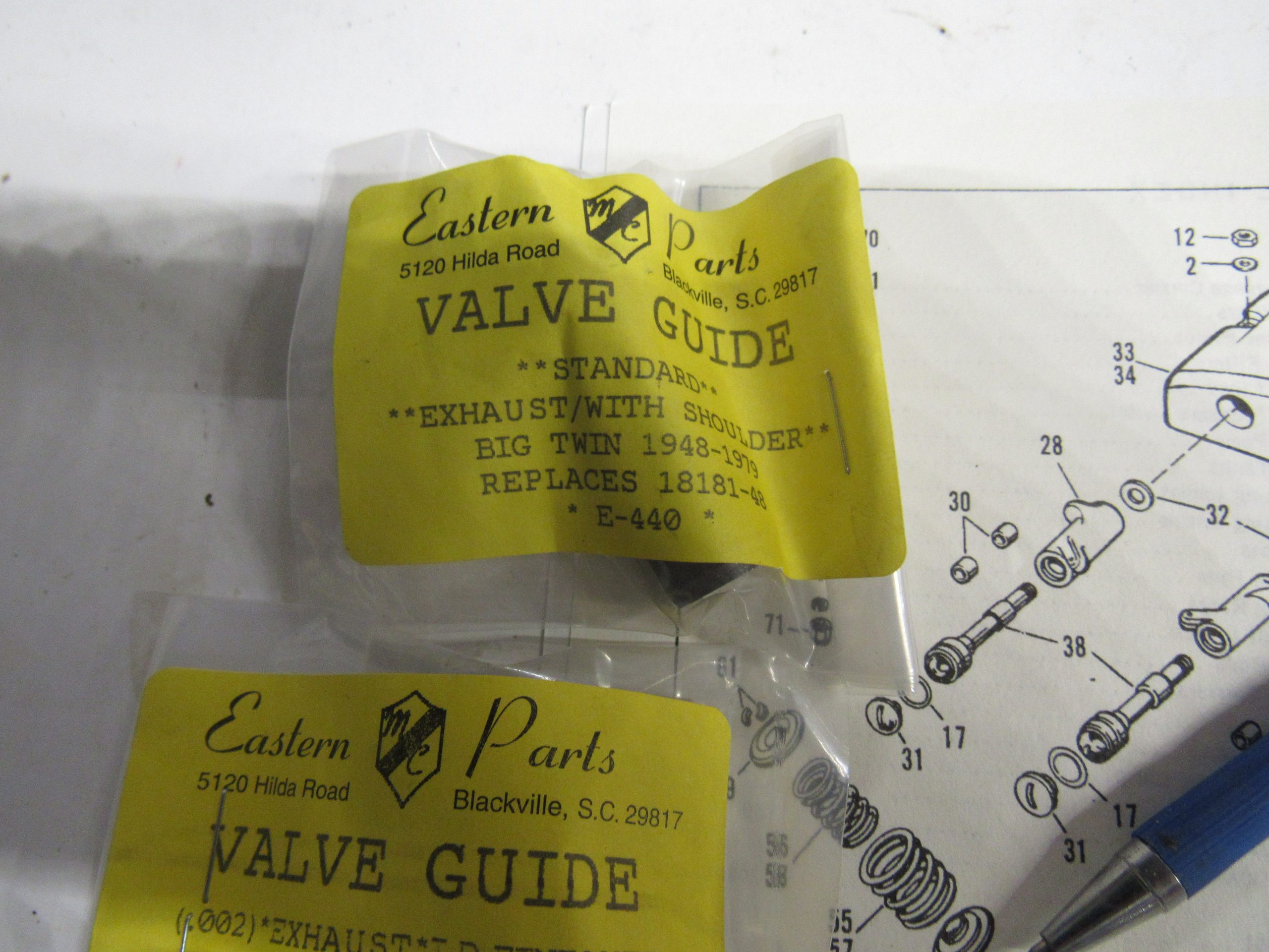 Harley Panhead,Shovelhead Exhaust Valve Guides 1948-79 P/N 18181-48 - Image 3