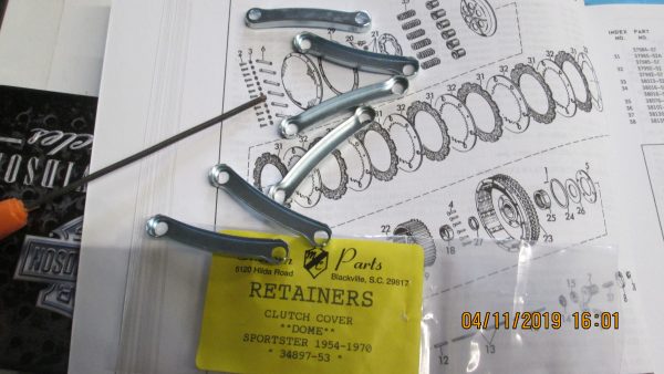 Harley Sportster Clutch Cover*Dome* Retainers 1954-70. P/N 34897-53 - Image 3