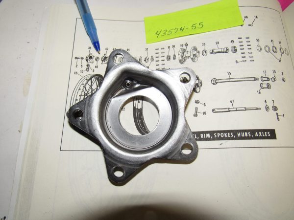 Harley Panhead,Shovelhead Star Hub Wheel Thrust Washer Plate With Zerk Fitting. P/N 43574-55 - Image 2