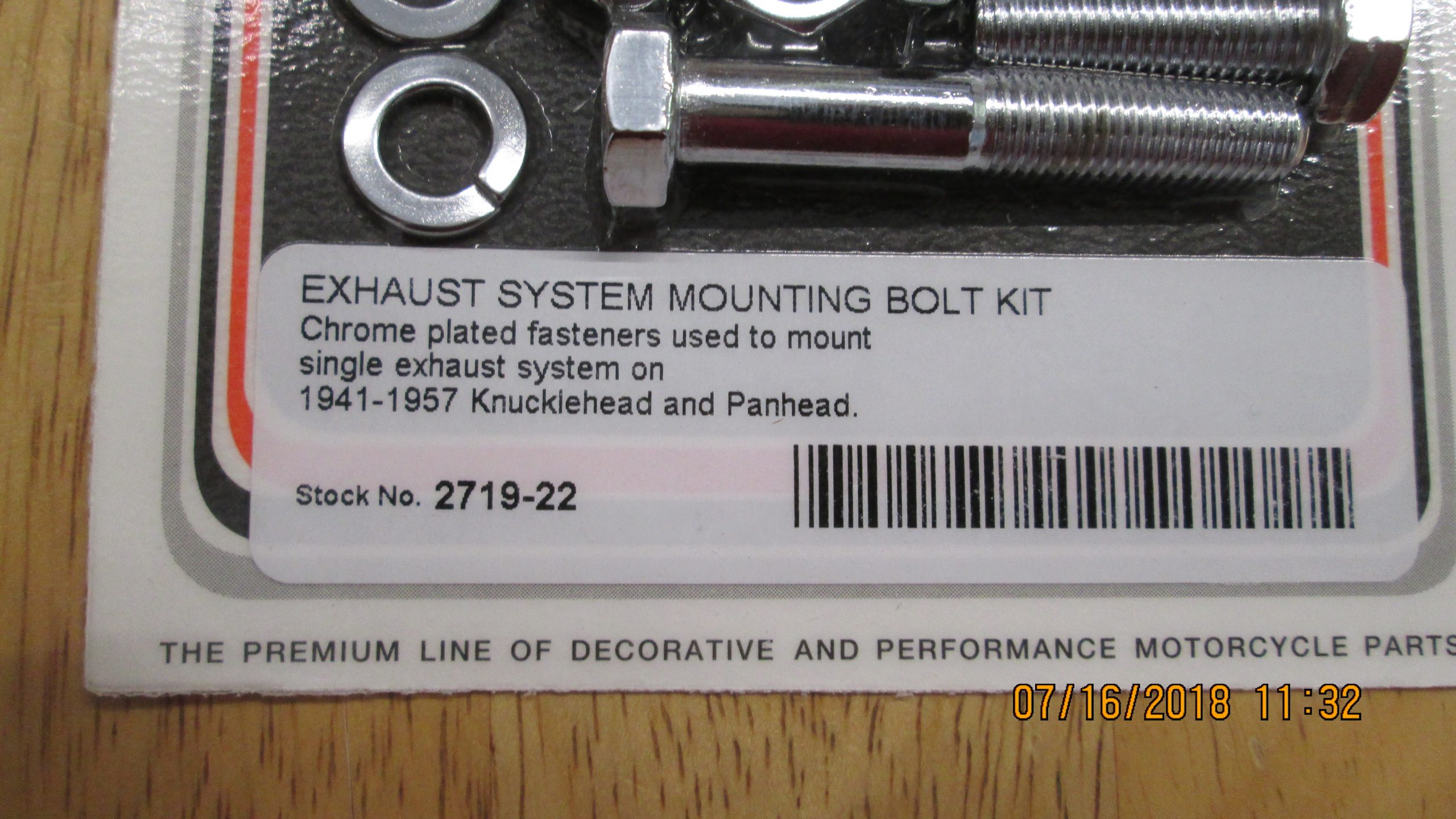 Harley Knuckle,Panhead Chrome Exhaust Mounting Bolt Kit..1941-57 - Image 2