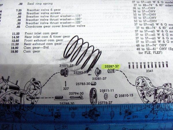 Harley 45 Flathead Solo and Servi-car Cam Cover Seal Ring Spring  1937-73 - Image 2
