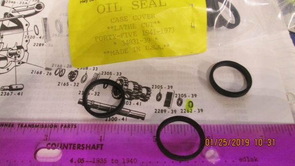 Harley 45 Flathead Solo & Servi-car Case Cover Oil Seal 1941-73 P/N 34831-39 - Image 3