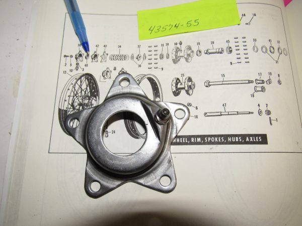 Harley Panhead,Shovelhead Star Hub Wheel Thrust Washer Plate With Zerk Fitting. P/N 43574-55 - Image 3