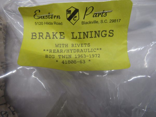 Harley Panhead,Shovelhead Rear Brake Linings & Rivets 1963-72 P/N 41808-63 - Image 4