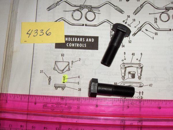 Harley Panhead,Shovelhead Handlebar Clamp Bolts.. P/N 4336 - Image 2