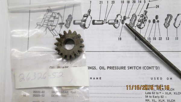 Harley Sportster Scavenger Pump Idler Gear 1954-E62 - Image 2