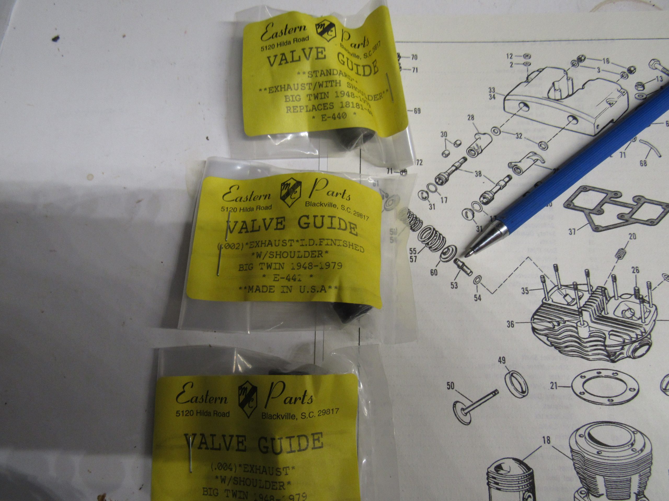 Harley Panhead,Shovelhead Exhaust Valve Guides 1948-79 P/N 18181-48 - Image 2